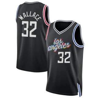 Youth Keaton Wallace Los Angeles Clippers Black Swingman 2022/23 City Edition Jersey