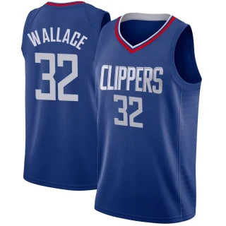 Youth Keaton Wallace Los Angeles Clippers Blue Swingman Jersey - Icon Edition