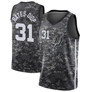 Youth Keita Bates-Diop San Antonio Spurs Black Swingman Jersey - City Edition