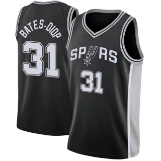 Youth Keita Bates-Diop San Antonio Spurs Black Swingman Jersey - Icon Edition