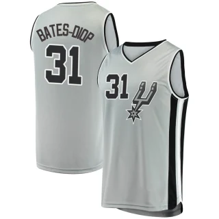 Youth Keita Bates-Diop San Antonio Spurs Fast Break Silver Jersey - Statement Edition