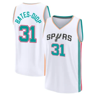 Youth Keita Bates-Diop San Antonio Spurs White Fast Break 2021/22 Replica City Edition Jersey