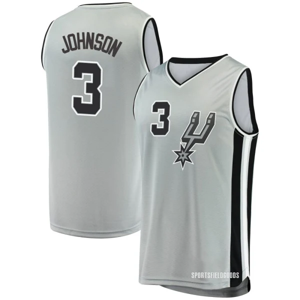 Youth Keldon Johnson San Antonio Spurs Fast Break Silver Jersey - Statement Edition