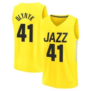Youth Kelly Olynyk Utah Jazz Yellow Fast Break 2022/23 City Edition Jersey