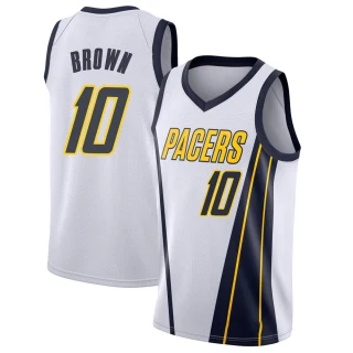 Youth Kendall Brown Indiana Pacers White Swingman 2018/19 Jersey - Earned Edition