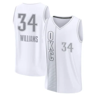 Youth Kenrich Williams Oklahoma City Thunder White Fast Break 2021/22 Replica City Edition Jersey