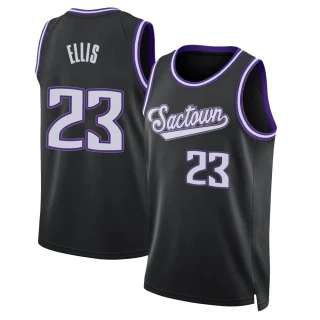 Youth Keon Ellis Sacramento Kings Black Swingman 2021/22 Icon Edition Jersey