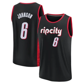 Youth Keon Johnson Portland Trail Blazers Black Fast Break 2021/22 Replica City Edition Jersey