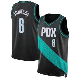 Youth Keon Johnson Portland Trail Blazers Black Swingman 2022/23 City Edition Jersey