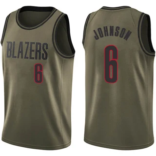Youth Keon Johnson Portland Trail Blazers Green Swingman Salute to Service Jersey