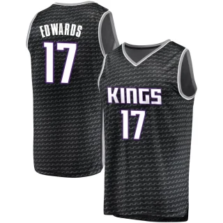 Youth Kessler Edwards Sacramento Kings Black Fast Break Jersey - Statement Edition