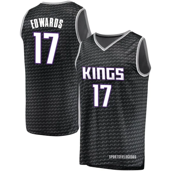 Youth Kessler Edwards Sacramento Kings Black Fast Break Jersey - Statement Edition