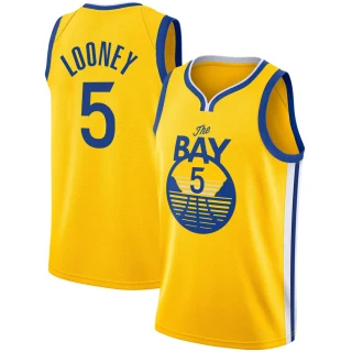 Youth Kevon Looney Golden State Warriors Gold Swingman Yellow 2019/20 Jersey - Statement Edition