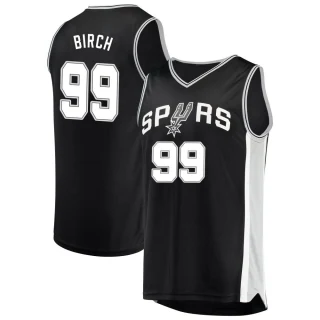 Youth Khem Birch San Antonio Spurs Black Fast Break Jersey - Icon Edition