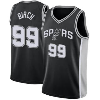 Youth Khem Birch San Antonio Spurs Black Swingman Jersey - Icon Edition