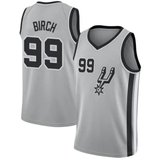 Youth Khem Birch San Antonio Spurs Swingman Silver Jersey - Statement Edition