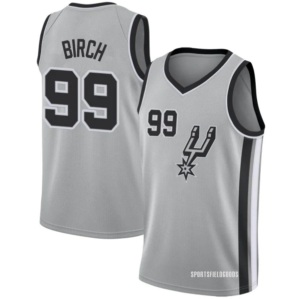 Youth Khem Birch San Antonio Spurs Swingman Silver Jersey - Statement Edition