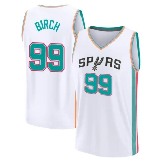 Youth Khem Birch San Antonio Spurs White Fast Break 2021/22 Replica City Edition Jersey