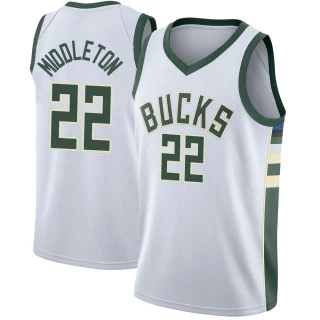 Youth Khris Middleton Milwaukee Bucks White Swingman Jersey - Association Edition