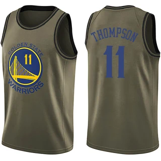 Youth Klay Thompson Golden State Warriors Gold Swingman Green Salute to Service Jersey