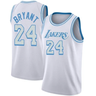 Youth Kobe Bryant Los Angeles Lakers White Swingman 2020/21 Jersey - City Edition