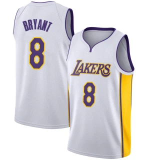 Youth Kobe Bryant Los Angeles Lakers White Swingman Jersey - Association Edition