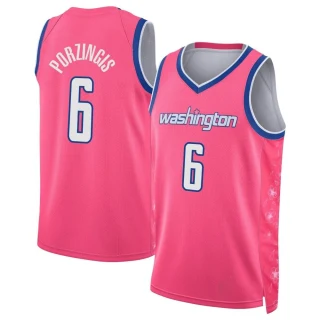 Youth Kristaps Porzingis Washington Wizards Pink Swingman 2022/23 City Edition Jersey