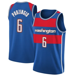 Youth Kristaps Porzingis Washington Wizards Royal Swingman 2021/22 City Edition Jersey