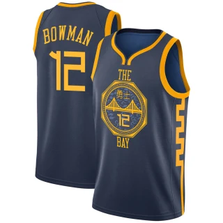 Youth Ky Bowman Golden State Warriors Gold Swingman Navy 2018/19 Jersey - City Edition