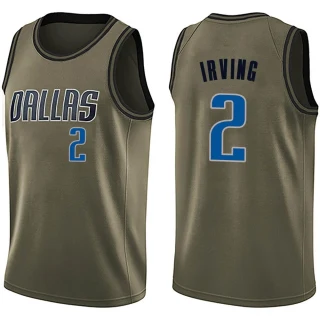 Youth Kyrie Irving Dallas Mavericks Green Swingman Salute to Service Jersey