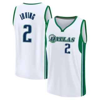 Youth Kyrie Irving Dallas Mavericks White Fast Break 2021/22 Replica City Edition Jersey