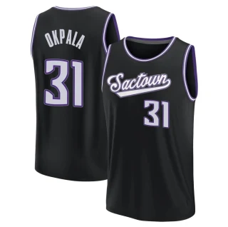 Youth KZ Okpala Sacramento Kings Black Fast Break 2021/22 Replica City Edition Jersey