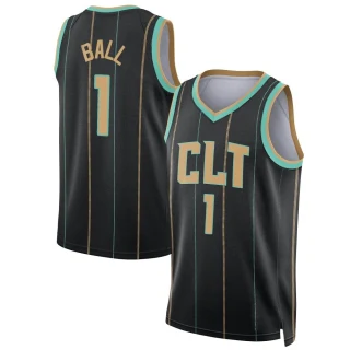 Youth LaMelo Ball Charlotte Hornets Black Swingman Jordan Brand 2022/23 City Edition Jersey