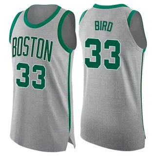 Youth Larry Bird Boston Celtics Gray Swingman Jersey - City Edition