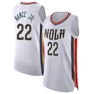 Youth Larry Nance Jr. New Orleans Pelicans White Authentic 2021/22 City Edition Jersey
