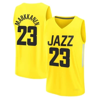 Youth Lauri Markkanen Utah Jazz Yellow Fast Break 2022/23 City Edition Jersey