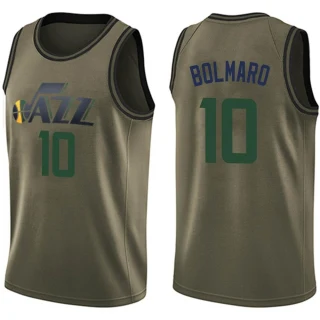 Youth Leandro Bolmaro Utah Jazz Green Swingman Salute to Service Jersey