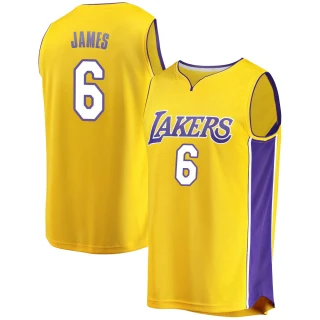Youth LeBron James Los Angeles Lakers Gold Fast Break Jersey - Icon Edition