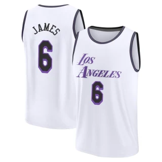 Youth LeBron James Los Angeles Lakers White Fast Break 2022/23 City Edition Jersey