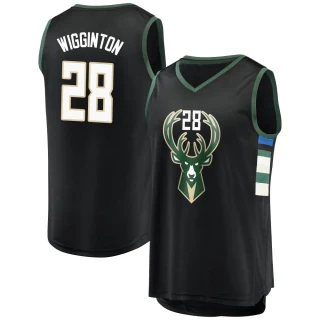 Youth Lindell Wigginton Milwaukee Bucks Black Fast Break Jersey - Statement Edition