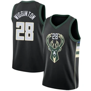 Youth Lindell Wigginton Milwaukee Bucks Black Swingman Jersey - Statement Edition