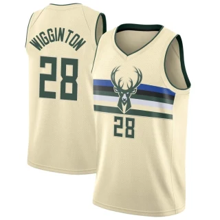 Youth Lindell Wigginton Milwaukee Bucks Cream Swingman Jersey - City Edition