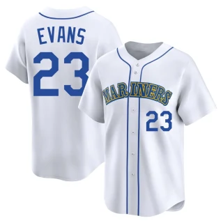 Youth Logan Evans Seattle Mariners White Limited Throwback Cooperstown Collection Jersey