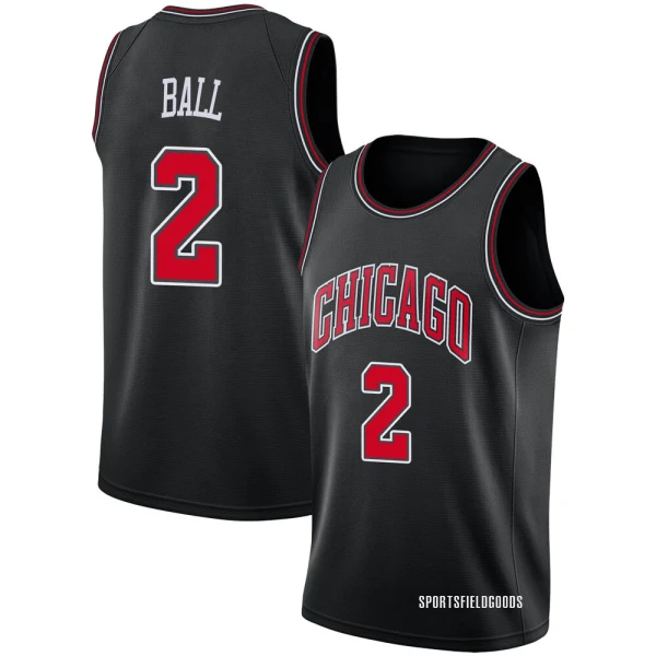 Youth Lonzo Ball Chicago Bulls Black Swingman Jersey - Statement Edition