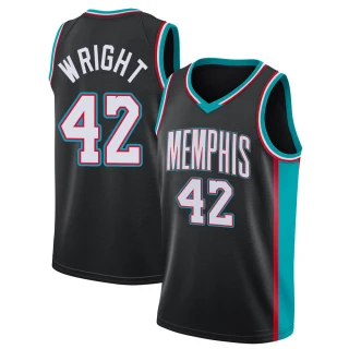 Youth Lorenzen Wright Memphis Grizzlies Black Swingman 2020/21 Hardwood Classics Jersey