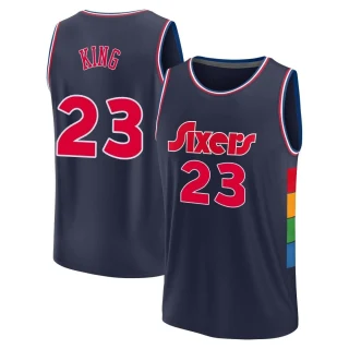 Youth Louis King Philadelphia 76ers Navy Fast Break 2021/22 Replica City Edition Jersey
