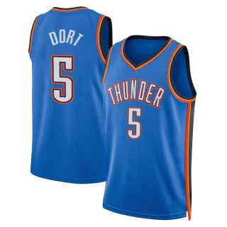 Youth Luguentz Dort Oklahoma City Thunder Blue Swingman 2022/23 Icon Edition Jersey