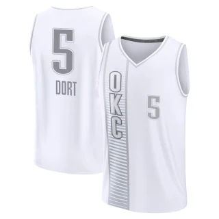 Youth Luguentz Dort Oklahoma City Thunder White Fast Break 2021/22 Replica City Edition Jersey