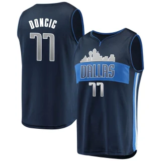 Youth Luka Doncic Dallas Mavericks Navy Fast Break Jersey - Statement Edition