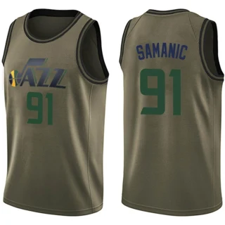 Youth Luka Samanic Utah Jazz Green Swingman Salute to Service Jersey